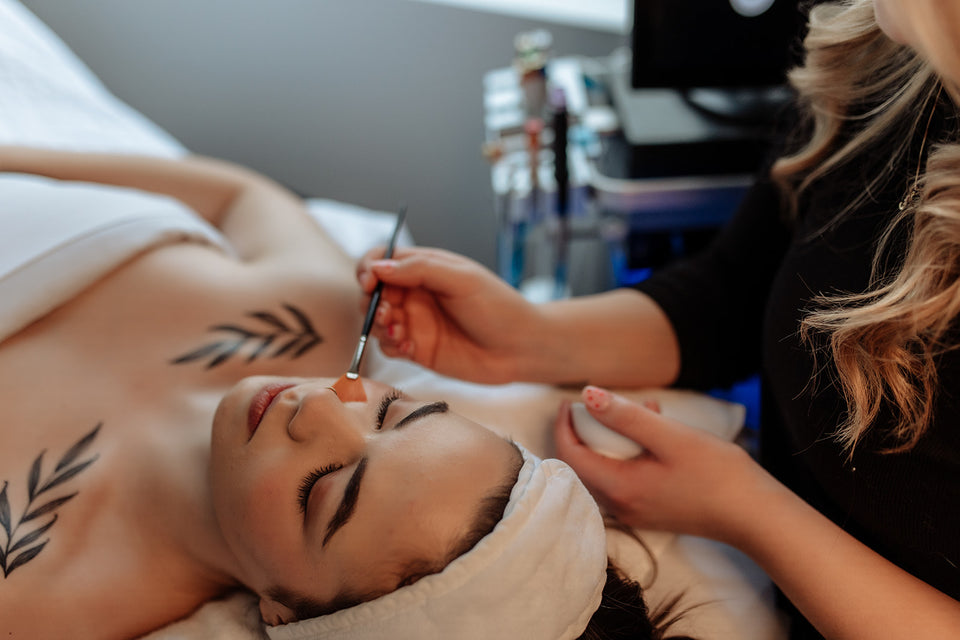 Woman gets peel treatment at Flirt Cosmetics Studio